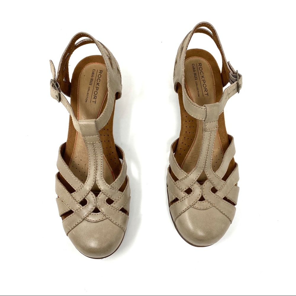 Rockport Cobb Hill Aubrey t-strap khaki WIDE - Picture 5 of 10